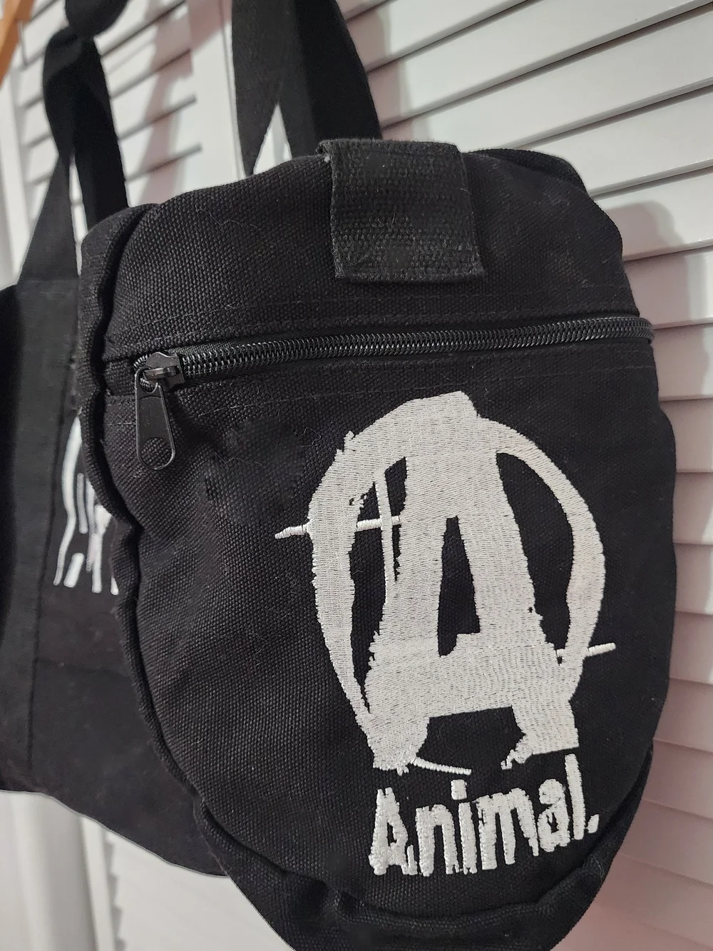 Animal Pak Black Canvas Duffel Bag with White Logo